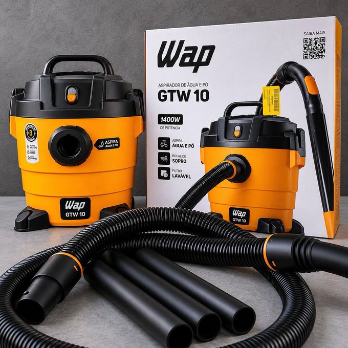 Aspirador de Pó e Água Wap GTW10 Compacto 1400w 10L