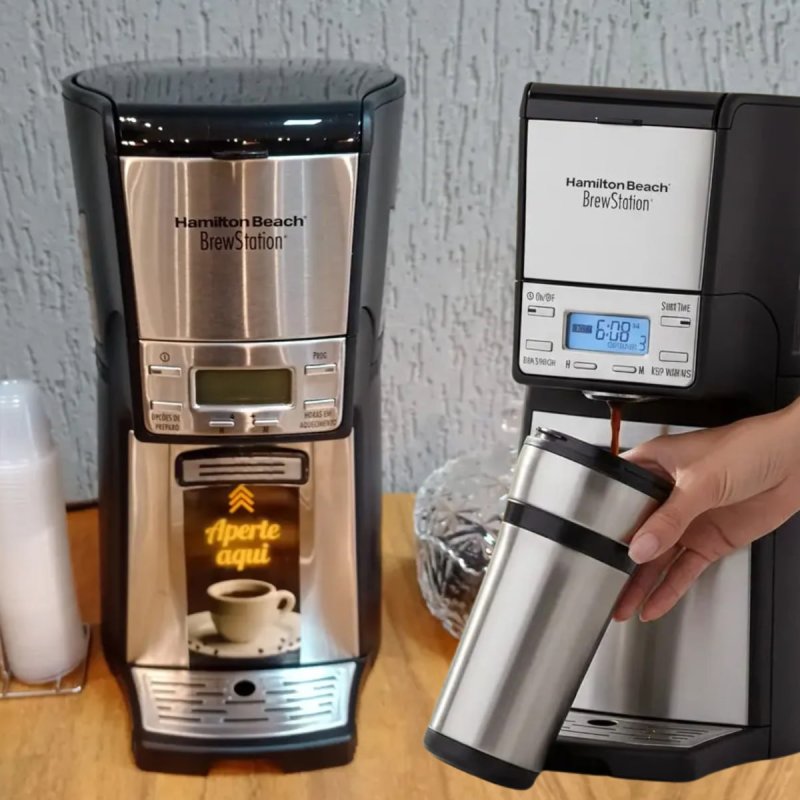 Cafeteira Electrica Brewstation Elite Hamilton Beach 35 xícaras Programável Automático com Relógio Digital