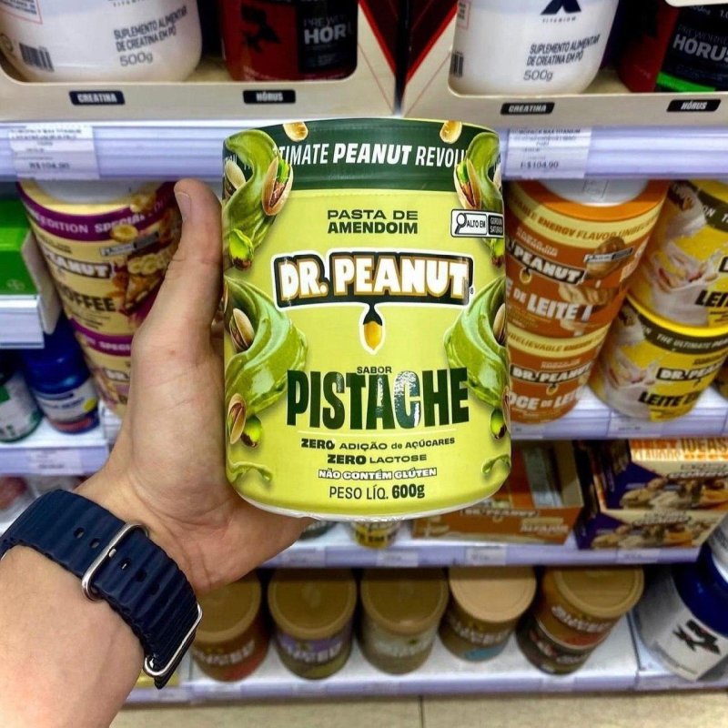 dr. peanut pasta de amendoim pistache 600g com whey protein