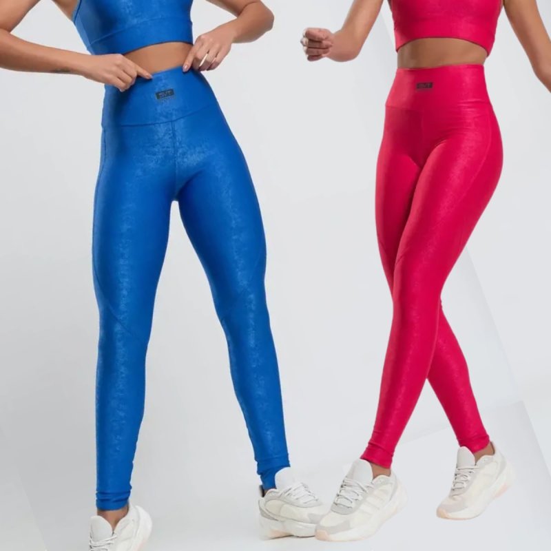 Calça Legging Suplex Wonder Gloss Com Recortes