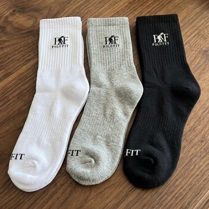 Kit com 6 Pares Meia Cano Médio Alto Polo Fit + Frete Grátis