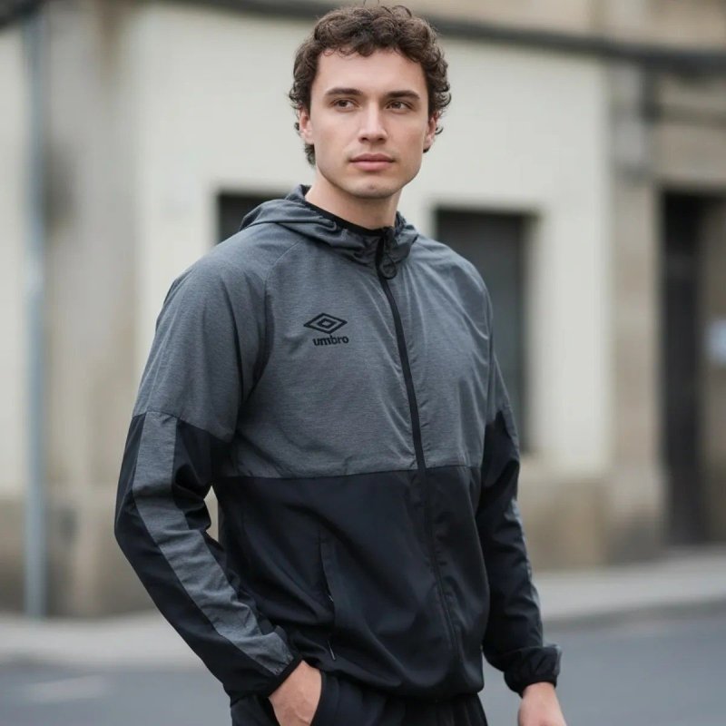 Jaqueta Corta Vento Masculina Esportiva Umbro Activity Pret