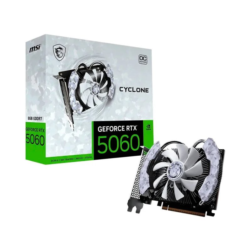 Placa de Vídeo MSI RTX 5060 Cyclone OC NVIDIA GeForce, 8GB