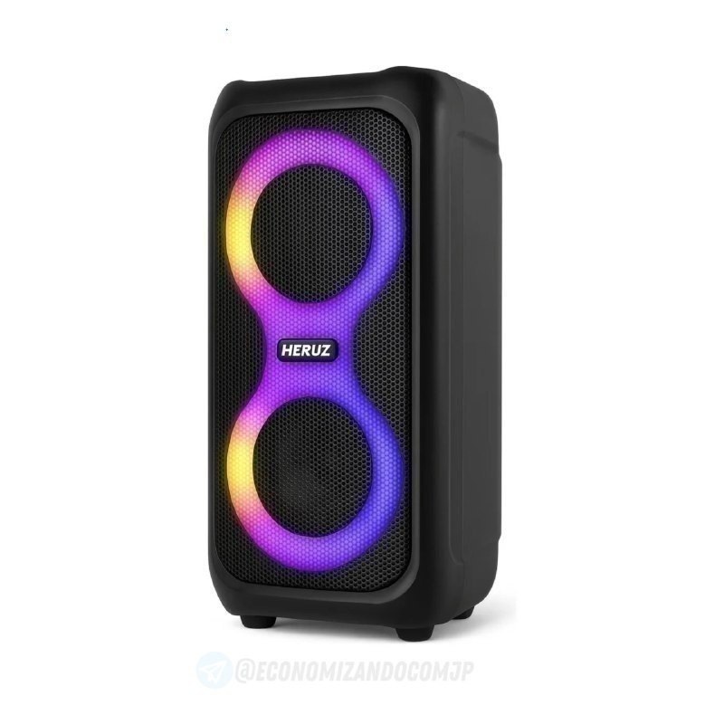 Caixa de Som Bluetooth Caixinha Grande 2 Altos Falantes 10w-hz 5.0 Boombox Com Radio Fm e Entrada USB Pendrive Heruz