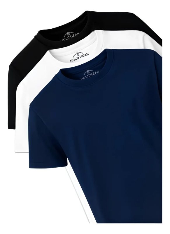 Kit com 3 Camisetas Masculinas Polo Wear