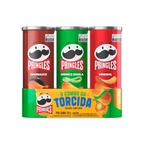 Salgadinho Batata Frita Pringles Tripack Festa do Futebol 322g