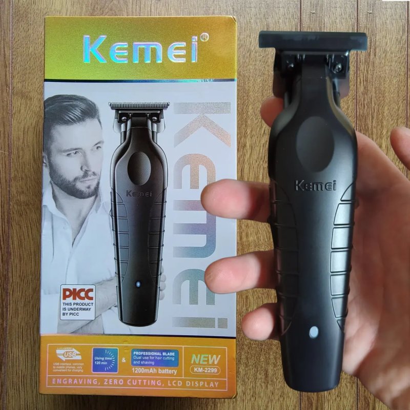 Máquina De Acabamento Corta Cabelo Profissional Kemei 2299 P