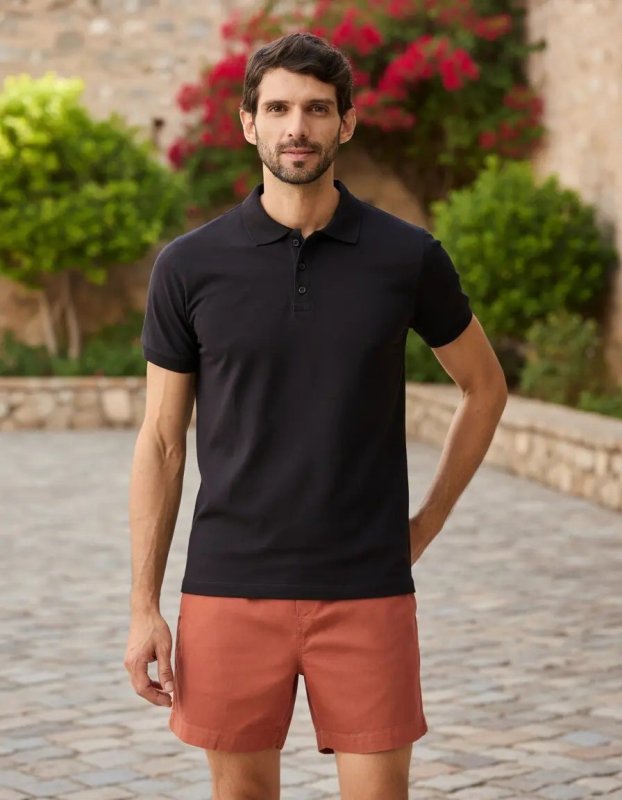 Camisa Polo Básica Masculina De Algodão Pima Opus