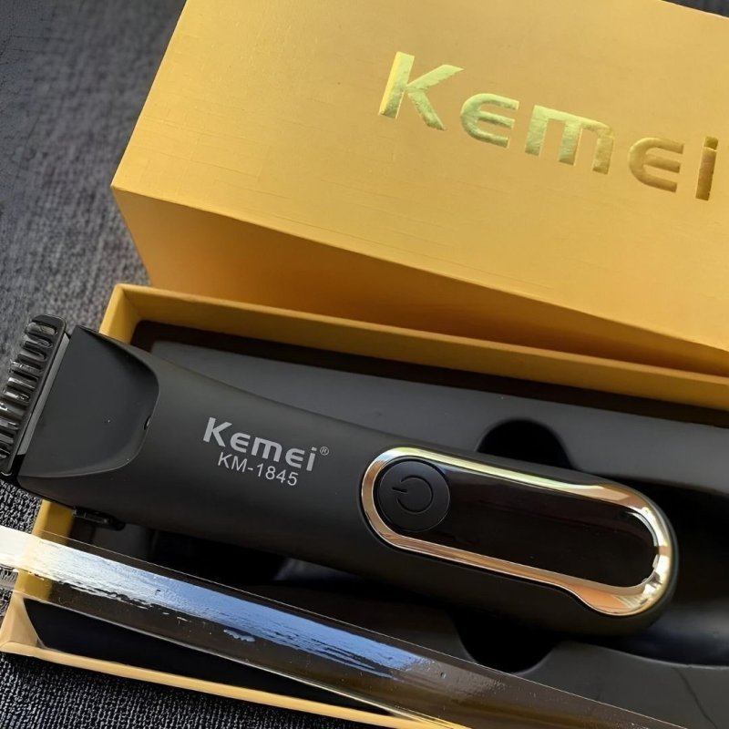 Aparador de Pelos Kemei KM-1845 Prova D'Água Sem Fio Preto
