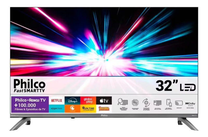 Philco Smart TV 32" Roku TV Dolby Áudio