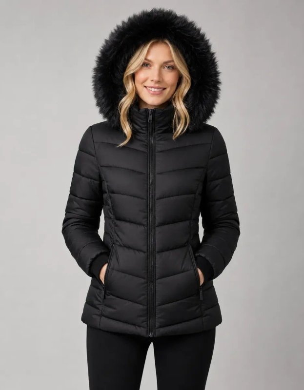 Jaqueta Puffer Feminina Forrada Pelucia Bobojaco Impermeável + Frete Grátis