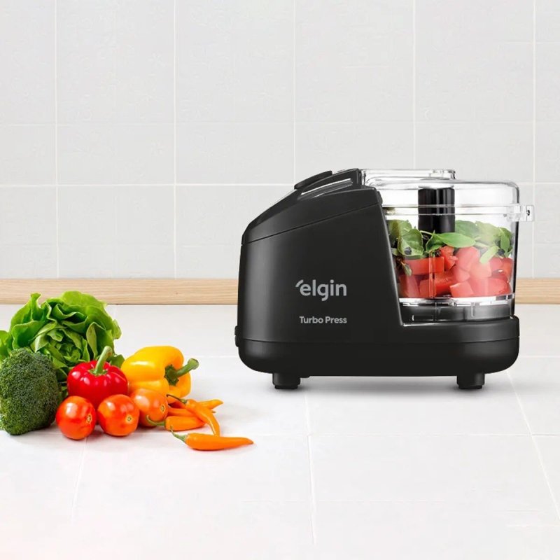 Mini Processador Elgin Turbo Press de 400 mL e 150W Preto