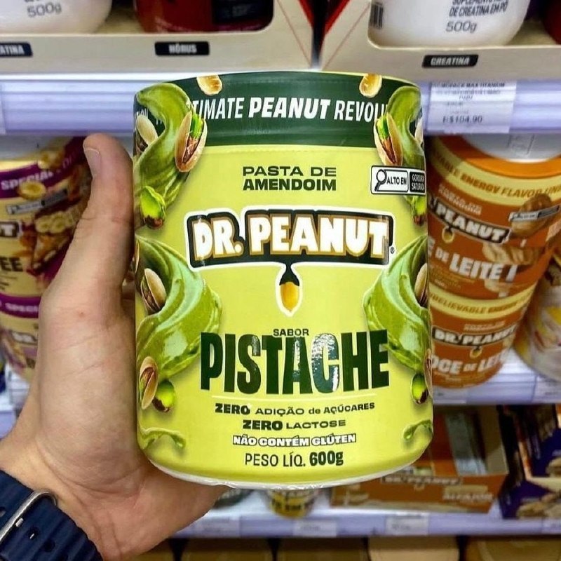 Pasta de Amendoim Dr. Peanut com Whey Gourmet, 600g de Pistache