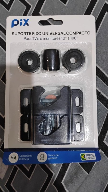 Suporte de TV Fixo Universal Compacto PIX, de 10" a 100" + Frete Grátis