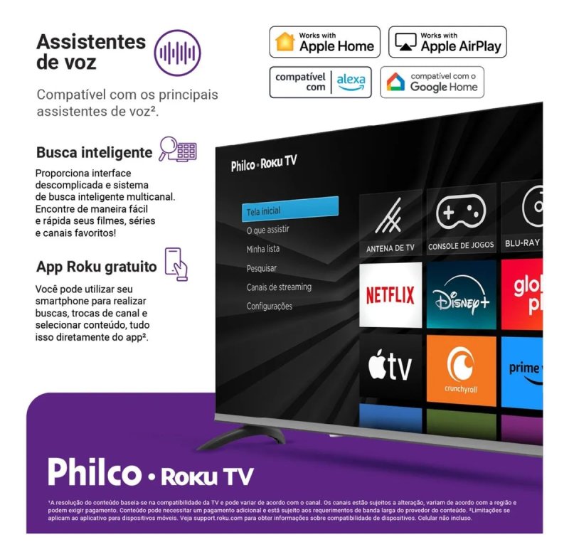 Philco 40'' Full HD Roku TV HDR10 Dolby Áudio