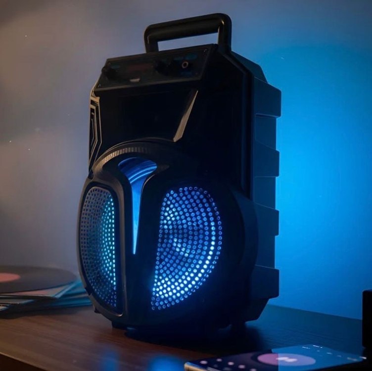 Caixa De Som Amplificada Bluetooth Rádio Fm 250w Rms TWS Led Rgb Portátil Sem Fio Usb TCS300 Cor Preto The Black Tools