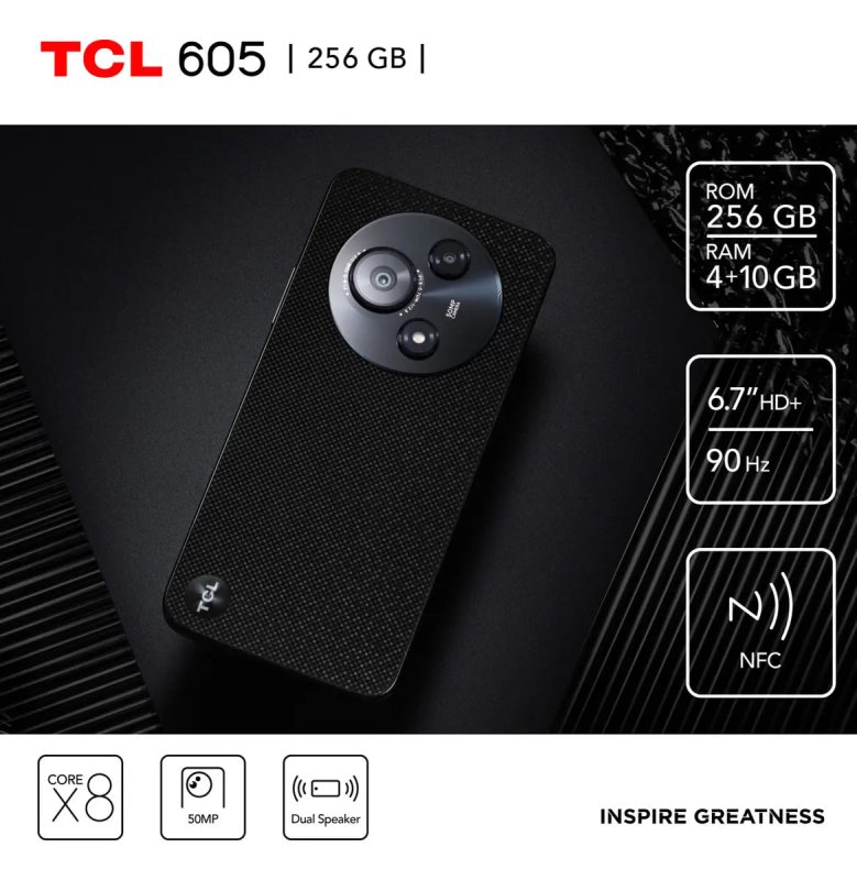 TCL 605 - 256GB 14GB RAM - Tela 6.7" 90Hz - 50MP