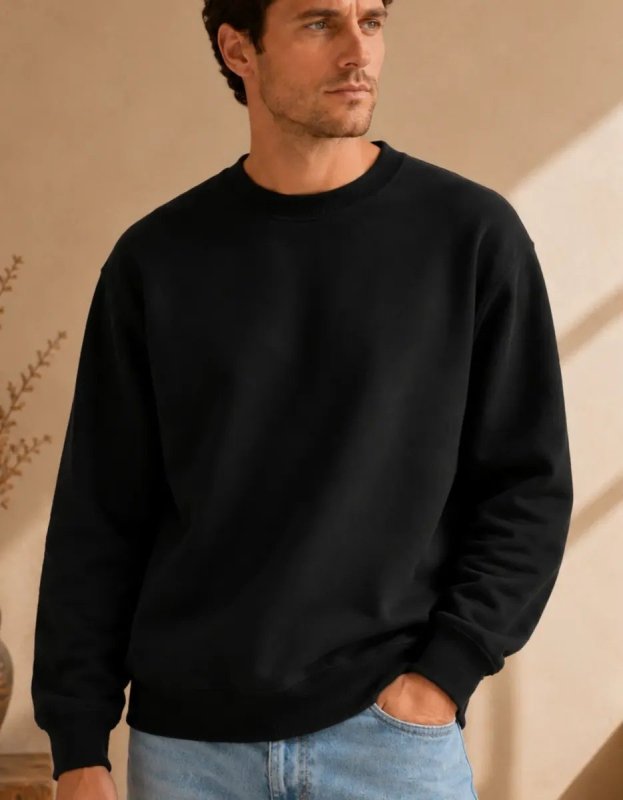 Moletom Blusa De Frio Fechada Aveludada Gola Redonda Inverno