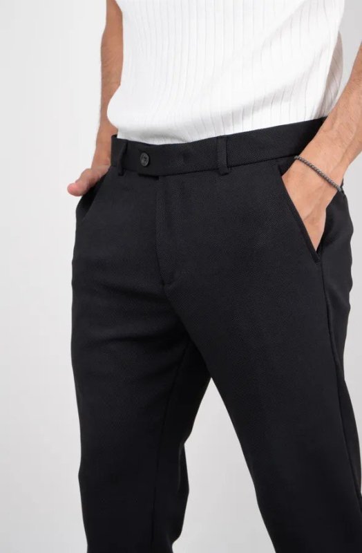 Calça Social Alfaiataria Masculina Malha Elastano Stretch