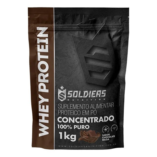 Whey Protein Concentrado 1kg Sabor Chocolate Belga Soldiers Nutrition