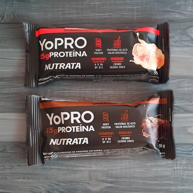 12 Barras de Proteína Yopro Whey Bar Nutrata 55g + Frete Grátis