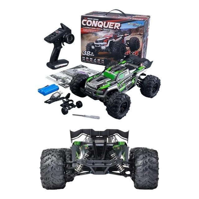 Buggy De Controle Remoto Brinquedo Alta Velocidade 50km 4x4 Cor Verde