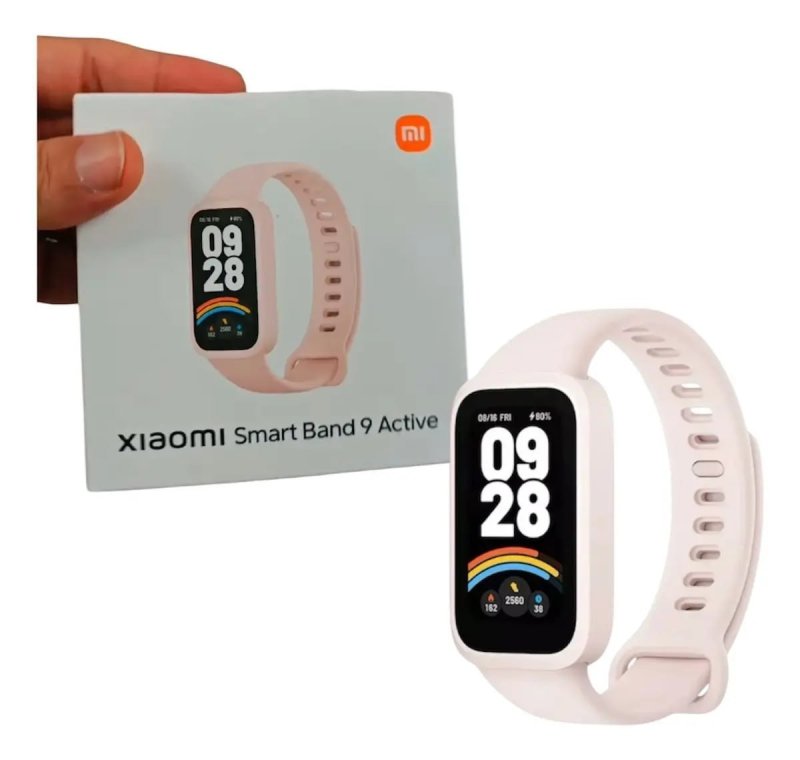 Relógio Smartwatch Smart Band 9 Active Tela 1.47 Caixa Rosa Pulseira Rosa