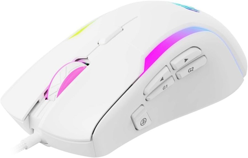 Mouse Gamer Havit Hv Ms1033 Rgb 8000 Dpi 9 Botões Branco
