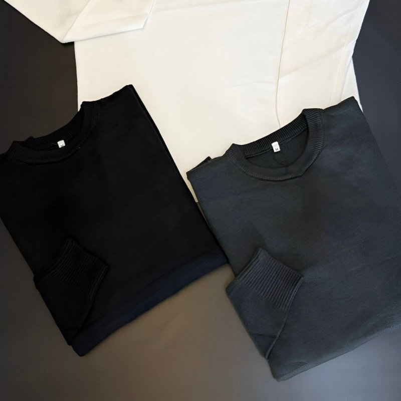 Blusa Tricô Masculina Lã Suéter Gola Careca Cardigan Inverno
