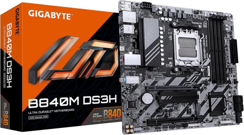 Placa Mãe Gigabyte B840M DS3H (AM5/4xDDR5/HDMI/DP/USB 3.2/M.2)