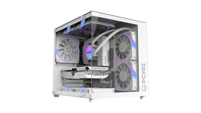 Gabinete Gamer Pcyes Forcefield Mini White Ghost - Gffmnwg Branco sem FANS