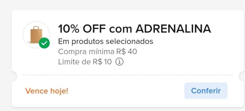 CUPOM: ADRENALINA - 10% OFF no Mercado Livre