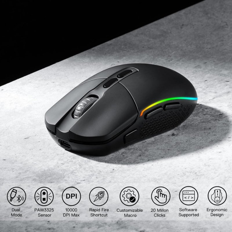 Mouse Redragon Invader Pro sem Fio, Preto