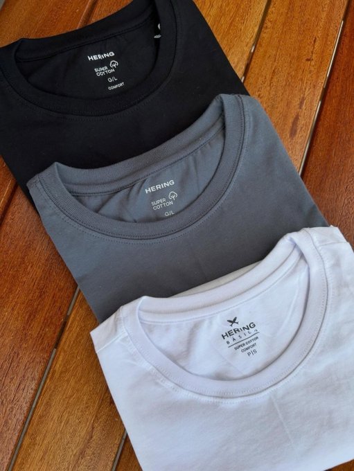 Kit com 5 Camisetas Hering Básica + Frete Grátis