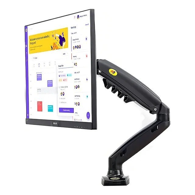 Braço Articulado Suporte P/ Monitor Setup Gamer Pistão A Gás Preto