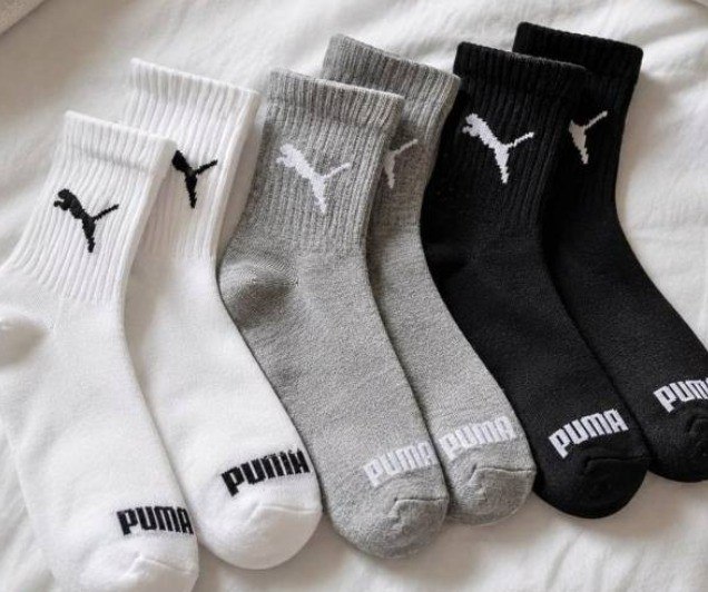 Kit 6 Pares Meias Puma Cano Médio Alto Atoalhada Original