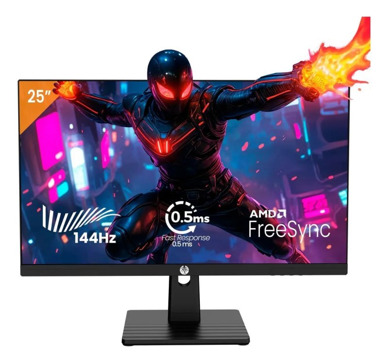 Monitor Gamer Haiz 25'' Ips Fhd 144hz 0.5ms Hdmi Dp Vesa Preto 127/220v