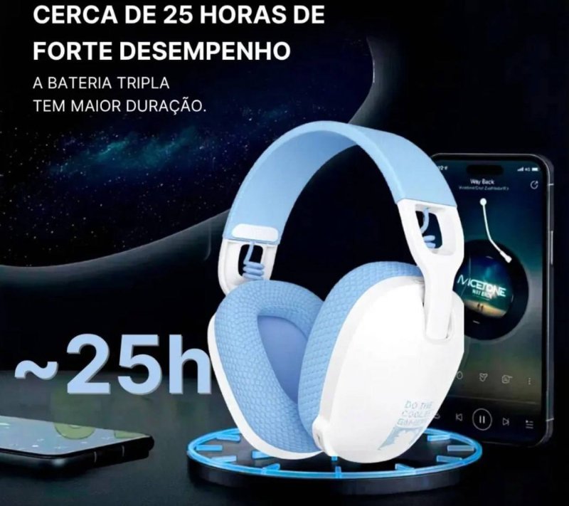 Headset Gamer Onikuma B2 Fone Tipo G435 Bt-5.3 Ps5 Ps4 Pc Cor Branco