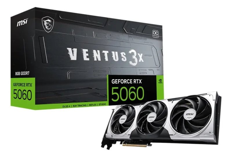 Placa De Vídeo Msi Rtx 5060 8gb Gddr7 128 Bits Ventus 3x Oc