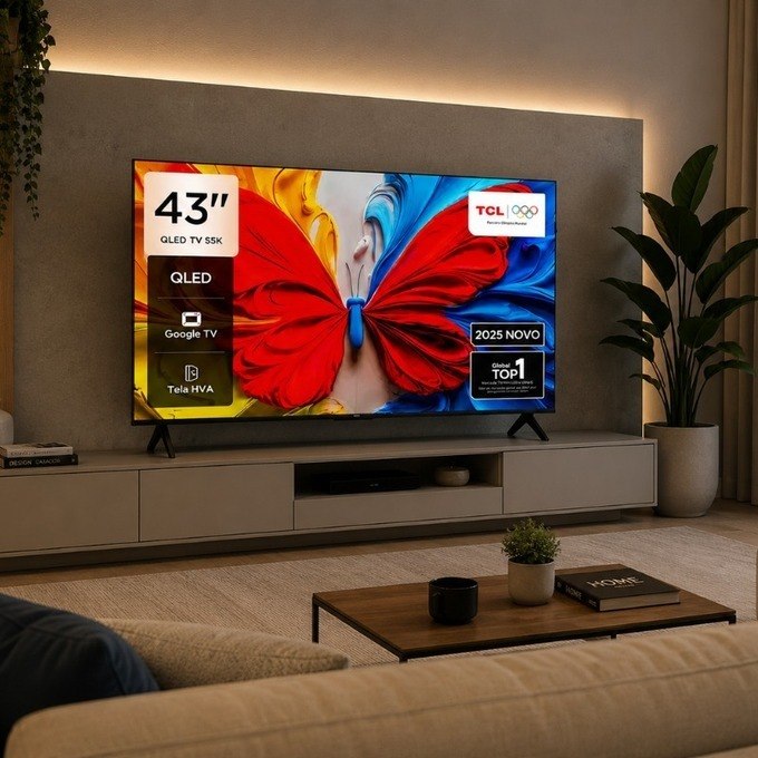 Smart TV 43" QLED TCL FHD Google Tv + Frete Grátis