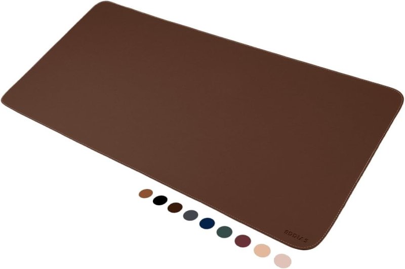 MousePad Desk Pad Eddias em Couro Ecológico 90x40cm - (Café)