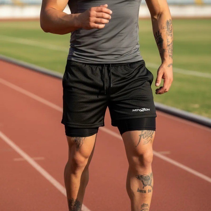 Kit 3 Shorts Masculino 2 Em 1 Dry Fit Academia Anti Odor