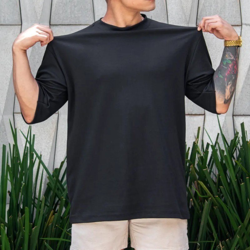 Camiseta Oversized Masculina Lisa Malhão 100% Algodão
