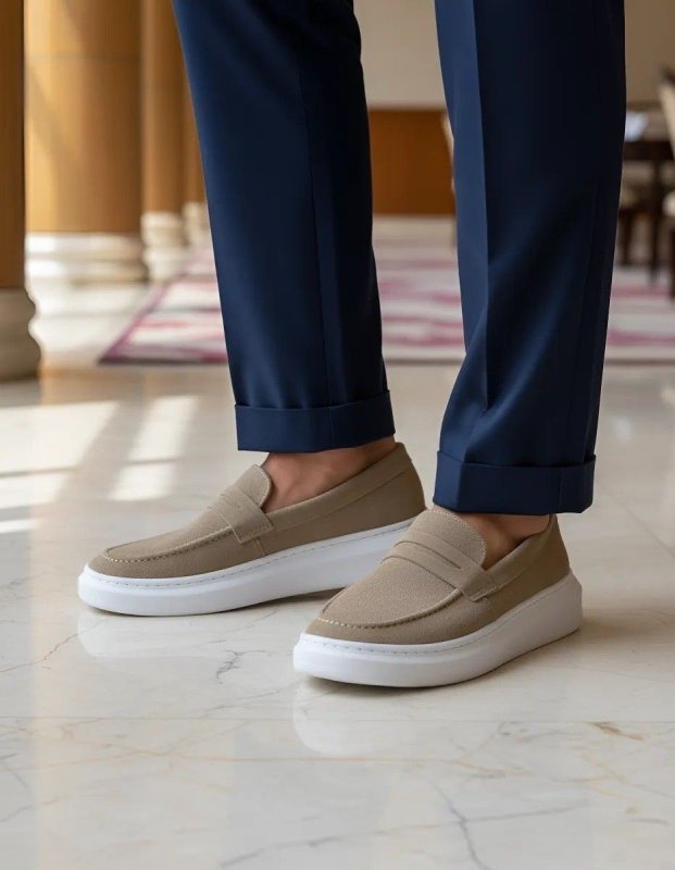 Mocassim Masculino Em Camurça Linha Esporte Fino Old Money