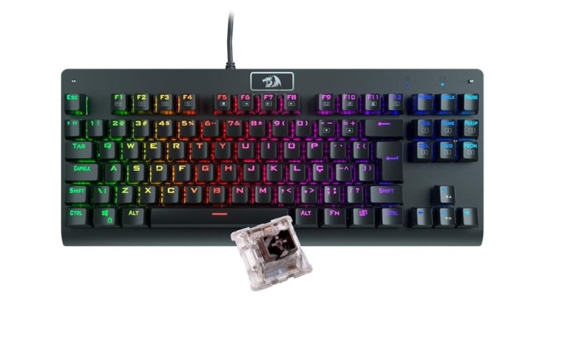 Teclado Mecânico Gamer Redragon Dark Avenger K568-2 Rgb Switch Brown Com Fio