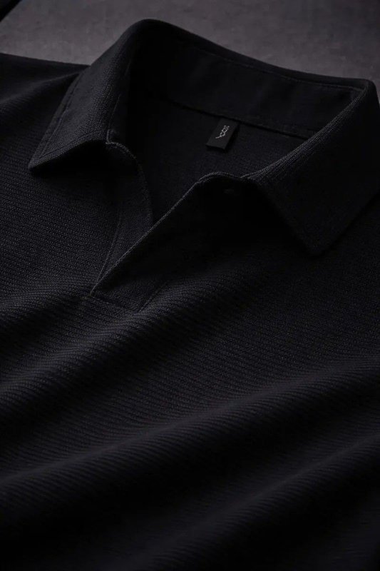 Camisa Camiseta Polo Masculina Texturizada Sem Botão