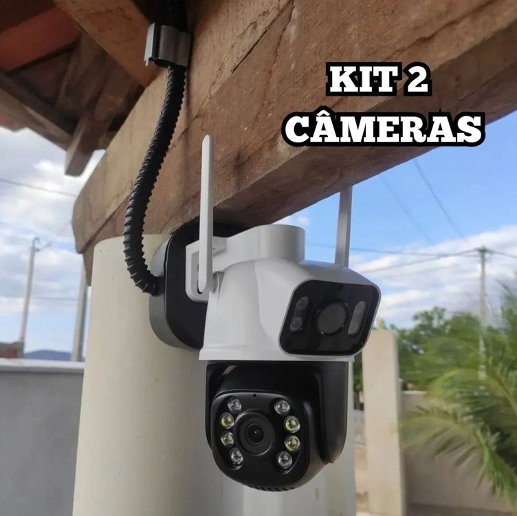 Kit 2 Camera Segurança A31 Icsee Prova D'agua Lente Dupla Cor Branco/preto Estary Shop