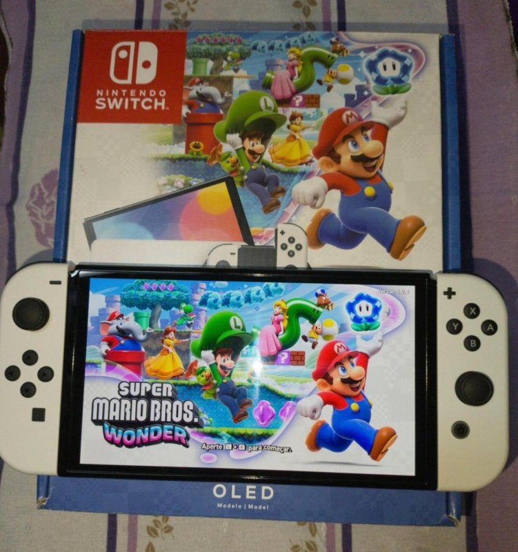Bundle Nintendo Switch OLED + Super Mario Bros. Wonder + 3 Meses de Assinatura Nintendo Switch Online