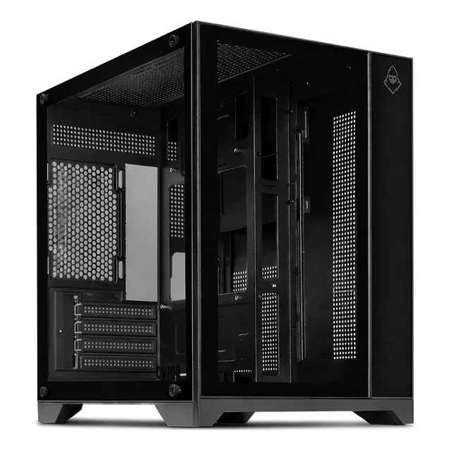 Gabinete Gamer Aquario Mancer Cv100, Mid-tower, Lat De Vidro Preto