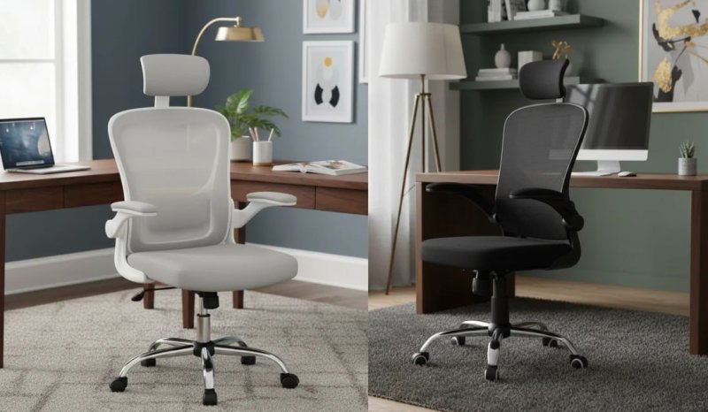 Cadeira De Escritório Ergonômica Giratória B100 Boston Preta Com Estofado Mesh Com Ajuste Lombar Luvinco